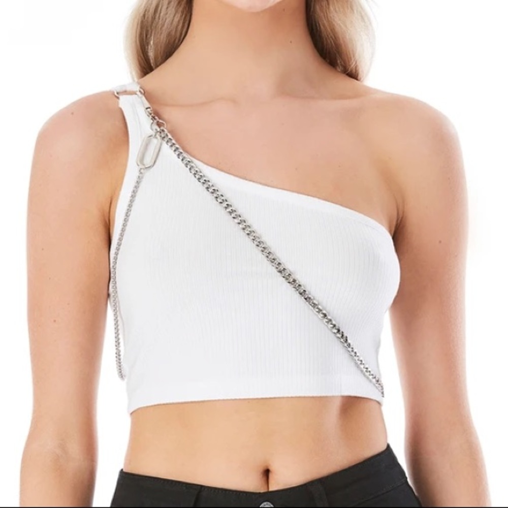 ACCEPTING OFFERS LF one shoulder chain top